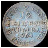 1764 Saxony/Albertine (German States) Silver 1/12th Thaler