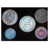 AU+/UNC 1936 Red San Marino 5 Centisimi + (4) Tougher World Coins