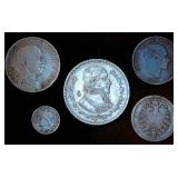 Collection of (5) World Coins, Some Silver
