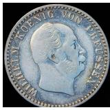 Scarce 1863-A Kingdom of Prussia 2 1/2 Silbergroschen, VF, Unaltered w/Faint Luster