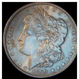 AU 1890-P Morgan Silver Dollar, details