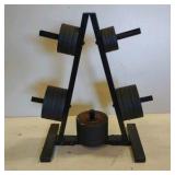 weights stand with weights