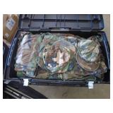 4 bins with misc cassettes, military bdu