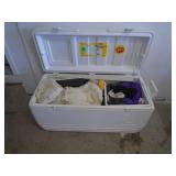 4 bins with misc cassettes, military bdu