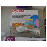 Pyrex set with box of hangers. As shown. CASH ON SITE ONLY. PICKUP IS TUESDAY MAY 19TH FROM 11 AM TO 4 PM. REGARDLESS WHAT THE SCHEDULE STATES.