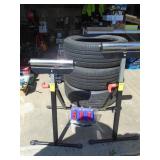3 19 tires & 2 roller stands. As shown. CASH ON SITE ONLY. PICKUP IS TUESDAY MAY 19TH FROM 11 AM TO 4 PM. REGARDLESS WHAT THE SCHEDULE STATES.