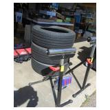 3 19 tires & 2 roller stands. As shown. CASH ON SITE ONLY. PICKUP IS TUESDAY MAY 19TH FROM 11 AM TO 4 PM. REGARDLESS WHAT THE SCHEDULE STATES.