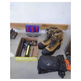 Mens Sorel boots. Size 11.5. With knee pads & flashlight. As shown. CASH ON SITE ONLY. PICKUP IS TUESDAY MAY 19TH FROM 11 AM TO 4 PM. REGARDLESS WHAT THE SCHEDULE STATES.