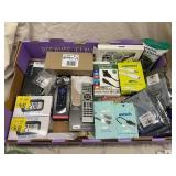 Assorted Electronics Accessories Lot - Remotes, Cables, Adapters & Alarm Clock