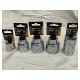 GearWrench Deep SAE Sockets (Lot of 4) - 1/2 in & 3/4 in Drives, 12-Point