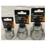 GearWrench Deep SAE Sockets (Lot of 4) - 1/2 in & 3/4 in Drives, 12-Point