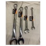 GearWrench Long Pattern Combination Wrenches - Set of 4 - 30mm, 27mm, 7/8in, 5/8in