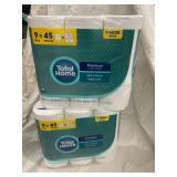 2 X Total Home Premium Bath Tissue - 9 Mega Rolls, Soft & Strong, Septic Safe