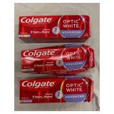 3 Colgate Optic White Advanced Toothpaste Tubes (damaged boxes)