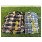 4 New Mens Lucky Brand Plaid Shirts Size M