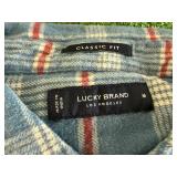 4 New Mens Lucky Brand Plaid Shirts Size M