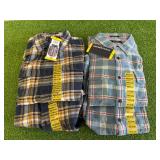 4 New Mens Lucky Brand Plaid Shirts Size M