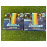2 Pool Candy Illuminated 74" Rainbow Light Up Deluxe Pool Rafts