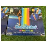 2 Pool Candy Illuminated 74" Rainbow Light Up Deluxe Pool Rafts