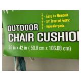 2 New Outdoor Chair Cushions 20" x 42"