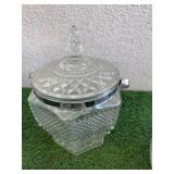 Glass Punchbowl with Cups & Glassware Items