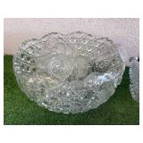 Glass Punchbowl with Cups & Glassware Items