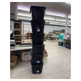 6 18 Gallon Black Totes with Lids