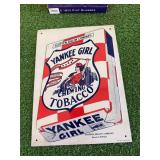 Metal Yankee Girl Sign & Miller 16 oz Glasses
