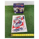Metal Yankee Girl Sign & Miller 16 oz Glasses