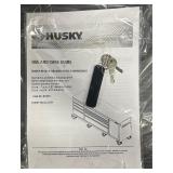 ^Husky 96 in. W x 24 in. D 9-Drawer Heavy-Duty Mobile Workbench with Stainless Steel Top in Matte Black Msrp $1,449.99