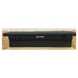 ^ Northern Tool + Equipment Low-Profile Crossover Truck Toolbox with Removable Tray, 69in.   20in.   13in., Aluminum, Textured Matte Black, Pull Handle Latches #41915 Msrp $459.99