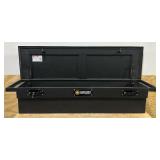 ^ Northern Tool + Equipment Low-Profile Crossover Truck Toolbox with Removable Tray, 69in.   20in.   13in., Aluminum, Textured Matte Black, Pull Handle Latches #41915 Msrp $459.99