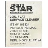 ^NorthStar Pressure Washer Surface Cleaner, 20in., 5000 PSI, 8 GPM, Stainless Steel #105834 Msrp $399.99
