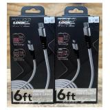 TrendLogicElite 6ft IPhone To USB-C Cable lot of 2