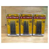 KC Professional 91174 Nail & Center Punch Set, 4 Piece (lot of 3)