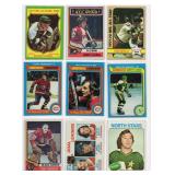 Lot Of 9 Vintage Hockey Cards Including 1973 Topps #30 Barry Gibbs NHL All Stars West, 1975-76 Topps #124 Fred Barrett, and More!