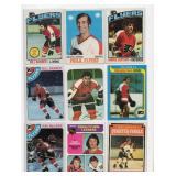 Lot Of 9 Vintage Hockey Cards Including 1976-77 Topps #21 Reggie Leach, 1970-71 Topps #84 Andre Lacroix, and More!