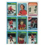 Lot Of 9 Vintage Hockey Cards Including 1975-76 Topps #254 Dennis Hull, 1979-80 Topps #41 Tom Lysiak, and More!