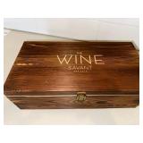 The Wine Savant Whiskey Glass Gift Set Wood Box 2 Glasses Complete