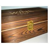 The Wine Savant Whiskey Glass Gift Set Wood Box 2 Glasses Complete