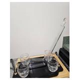 The Wine Savant Hockey Decanter Set 4 Glasses Tray Boxed