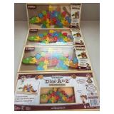 BeginAgain Dino A to Z Wooden Alphabet Puzzle Lot of 4 Boxed