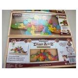 BeginAgain Dino A to Z Wooden Alphabet Puzzle Lot of 4 Boxed