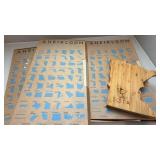 AHeirloom Minnesota State Shaped Bamboo Cutting Board w/ Box Lot of 3