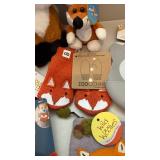 Fox Baby Gift Lot Plush Bib Mittens Pacifier Lovey Backpack Tags