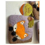 Wild Woolies Baby Fox Felted Wool Coin Purse Lot of 7 NWT
