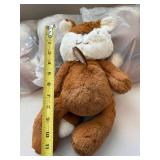 4 New O.B Designs Fox Plush Stuffed Animal Brown Cream 12in Tagged