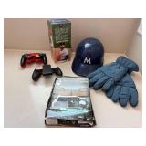 Mixed Sports & Gaming Lot Bobblehead Helmet Switch Grip Gloves