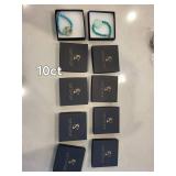 Sotapop Turquoise Bead Bracelet with Round Marbled Pendant (Lot of 10)