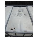 IBC Tote in Steel Cage - Damaged Top Deck with Large Hole